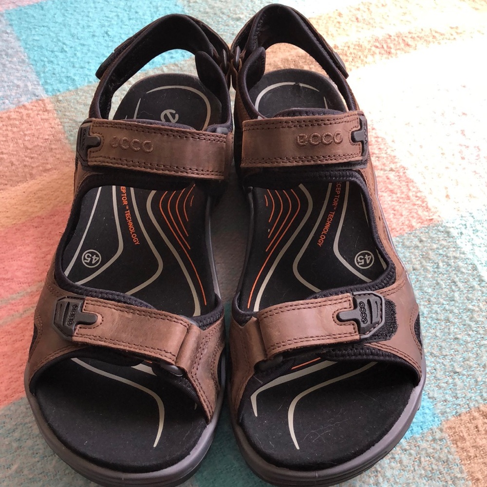 Ecco brown leather sandals- size 45